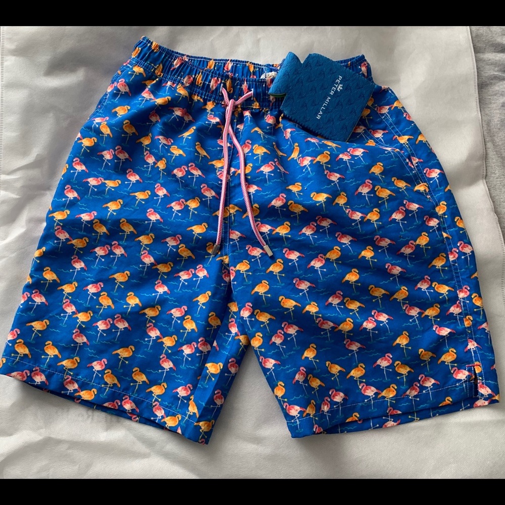 NEW PETER MILLAR -Flamingo/blue Men’s Bathing Suit